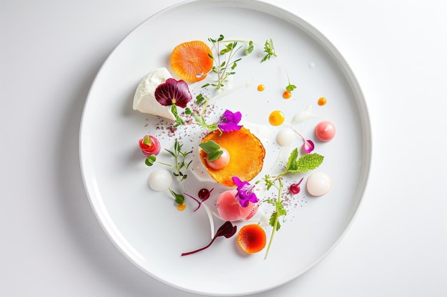 Talerz z kolorowym daniem