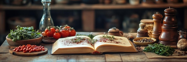 Książka kucharska i składniki